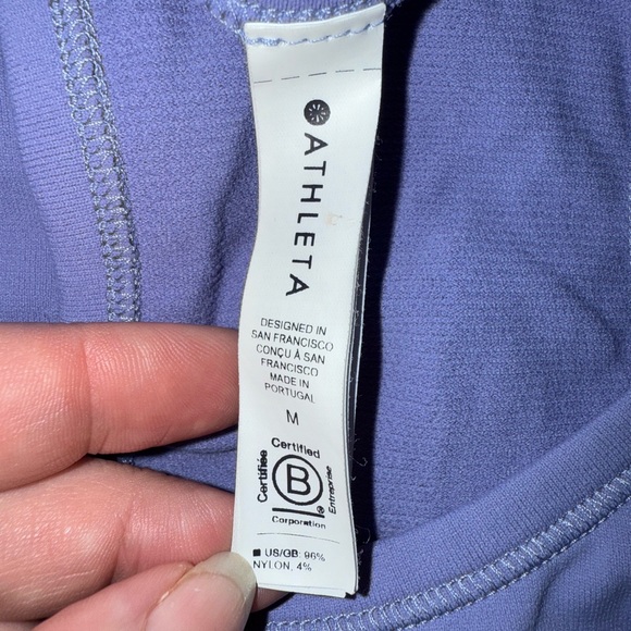 Athleta Maternity Ruched Racerback Workout Yoga Tank Medium Lilac Purple - Picture 5 of 5